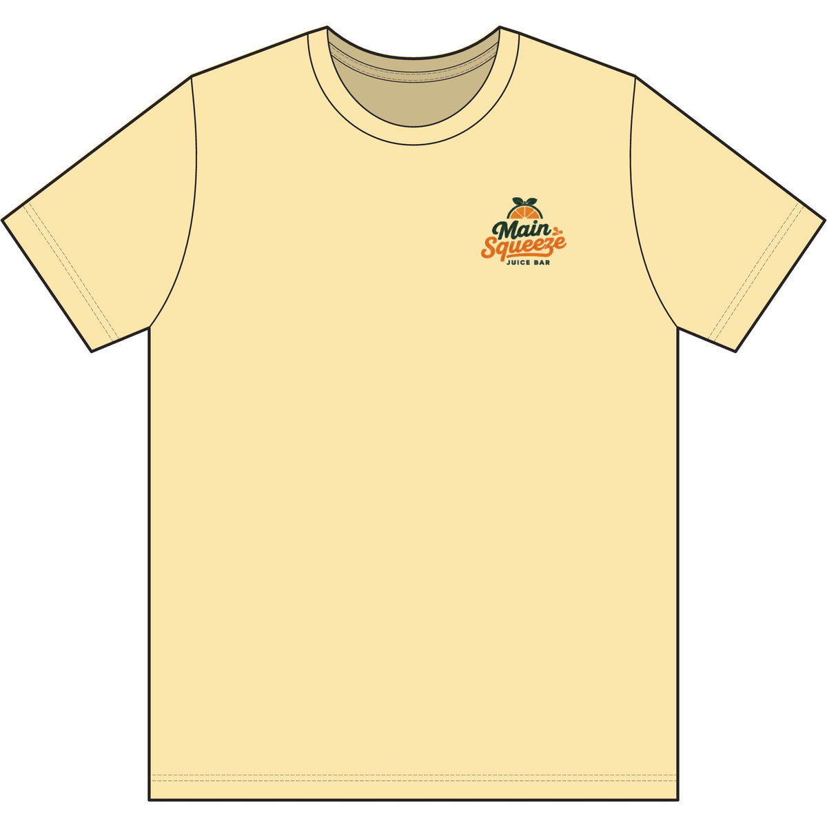 Main Squeeze Juice Bar T‑Shirt — "Your Main Source of Nutrition" Vintage Fruit Graphic