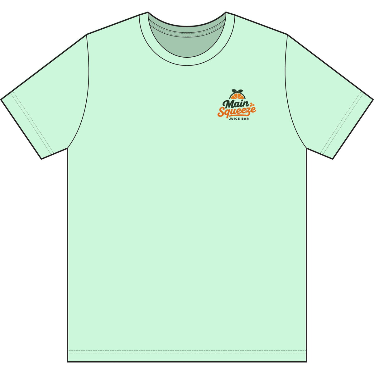 Main Squeeze Juice Bar T‑Shirt — "Your Main Source of Nutrition" Vintage Fruit Graphic
