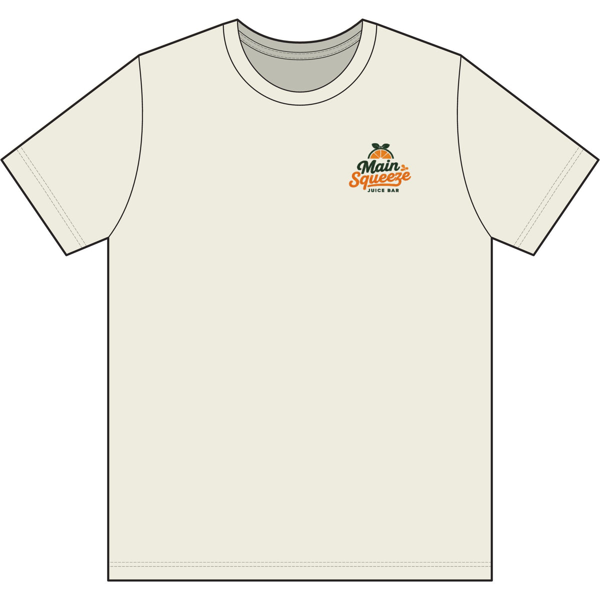 Main Squeeze Juice Bar T‑Shirt — "Your Main Source of Nutrition" Vintage Fruit Graphic
