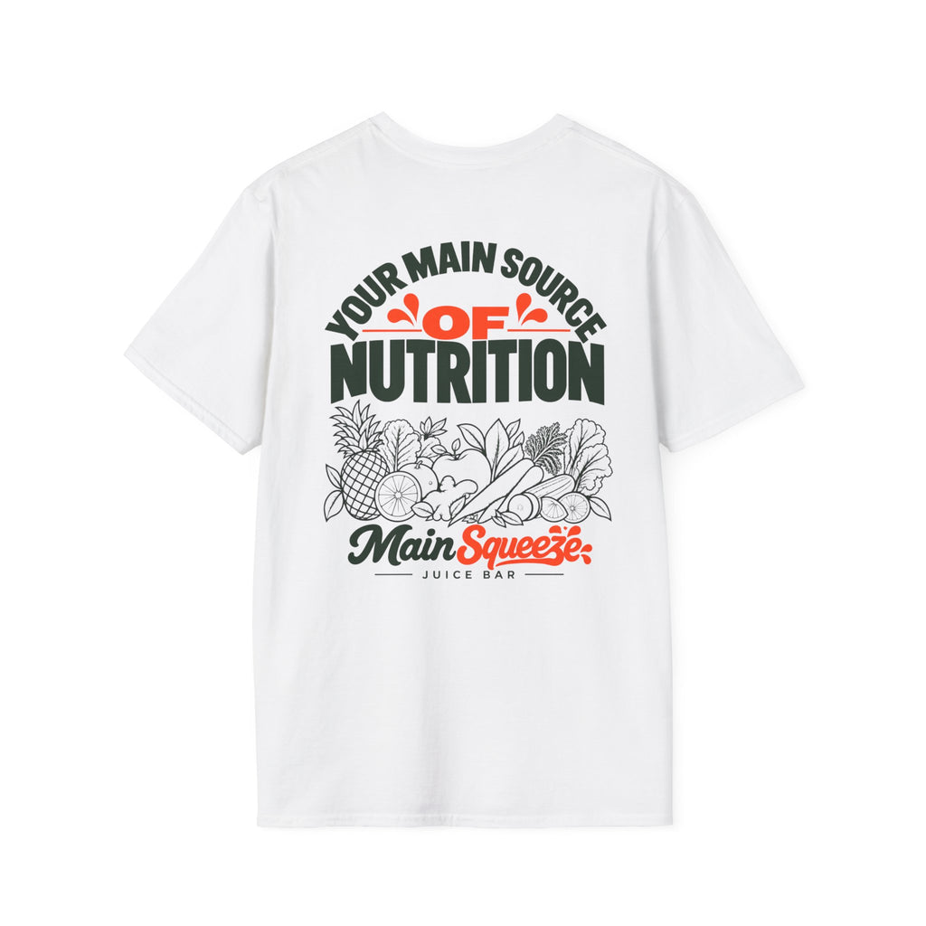 Nutrition T-Shirt — "Your Main Source of Nutrition" Juice Bar Tee